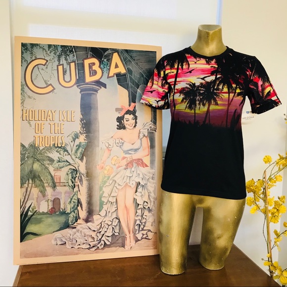 Arizona Jean Company Other - NWT ARIZONA JEAN CO. Black Retro TROPICAL Tee Shirt 14 / 16